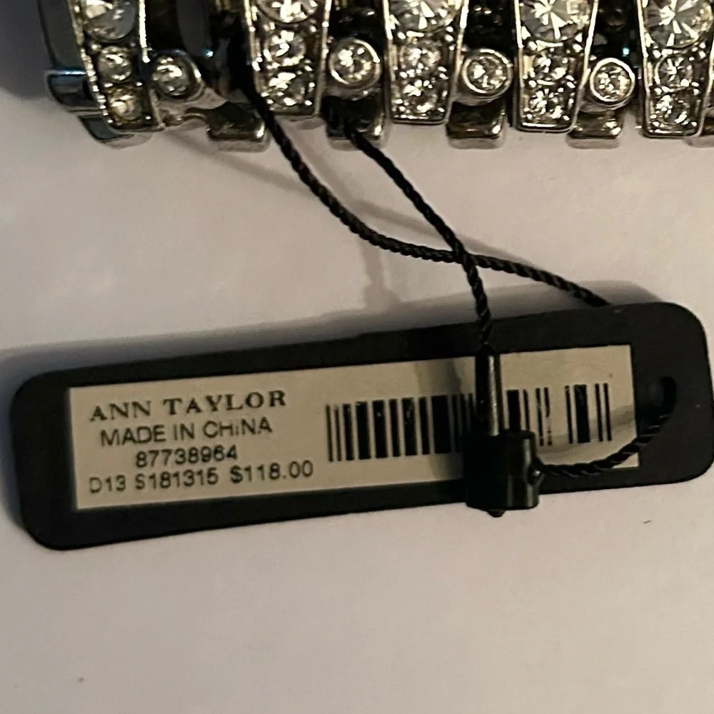 Ann Taylor Silver Crystal Statement Bracelet - Picture 4 of 4